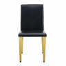 4 cadeiras de sala de jantar - design minimalista em PU preto com pernas metálicas douradas - preto e dourado