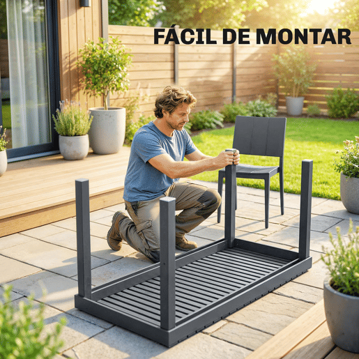Outsunny Conjunto de Mesa e Cadeiras de Jardim 5 Peças, Mobiliário de Exterior com Mesa de Ripas, 4 Cadeiras Empilháveis, Estrutura Metálica para 4 Pessoas, para Pátio, Terraço, Cinzento Escuro