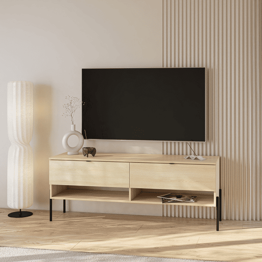 Suporte para TV Lucilla Madeira com 2 gavetas 140 cm