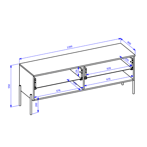 Suporte para TV Lucilla Madeira com 2 gavetas 140 cm