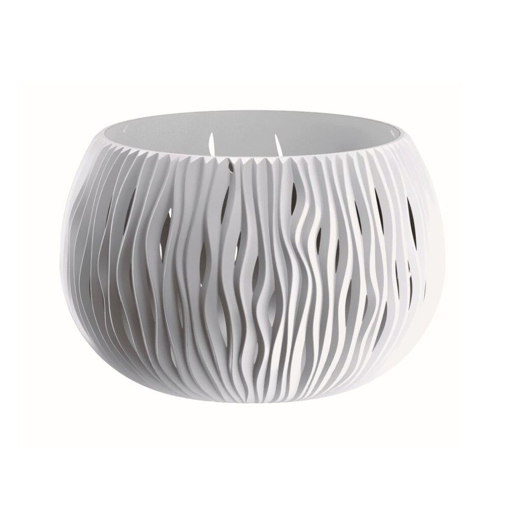 Prosperplast bowl sandy de plástico con depósito en color blanco, 19,5 (alto) x 29 (ancho) x 29 (profundo) cms