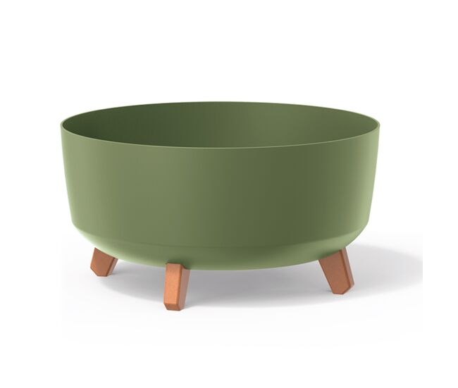 Macetero color verde tierra,sin depósito , colección gracia de 38 x 38 x 19,5 cm, capacidad de 14,3 l.