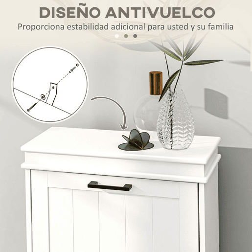 HOMCOM Sapateira Estreita com 2 Portas Rebatíveis, Sapateira de Entrada com Prateleiras Ajustáveis, para 10 Pares de Sapatos, Para Corredor, Espaços Pequenos, Branco