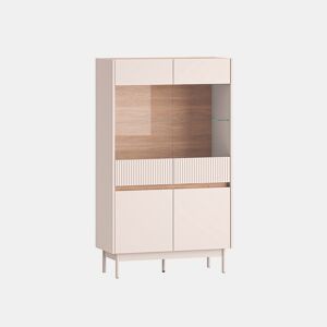 Armário de porcelana de 4 portas Connie Cashmere e madeira