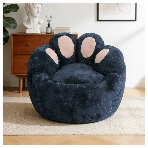 Sofá relax individual - design escultural com contornos curvos - azul