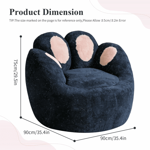 Sofá relax individual - design escultural com contornos curvos - azul