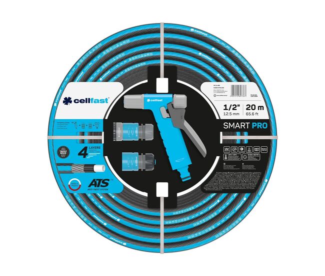 Set de riego smart pro ats de diámetro 1/2"(12,5mm) con una longitud de 20 metros.