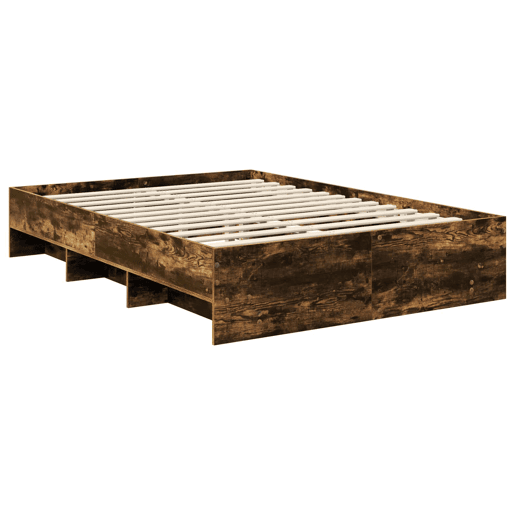 Estrutura de cama de casal com cabeceira - Carvalho Defumado 160 x 200 cm