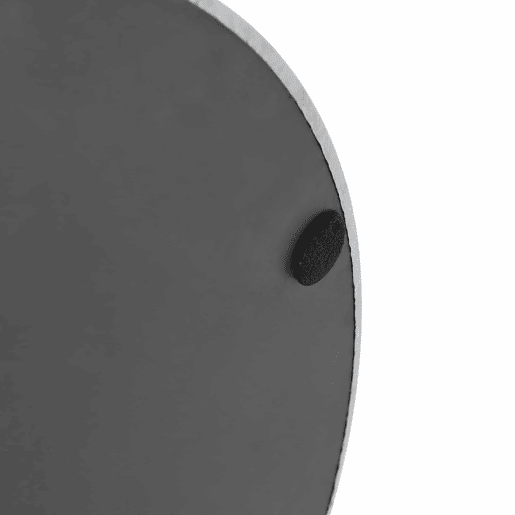 Mesa de jantar redonda de 100 cm - pedestal quadrado, detalhes espelhados, estrutura metálica - nogueira