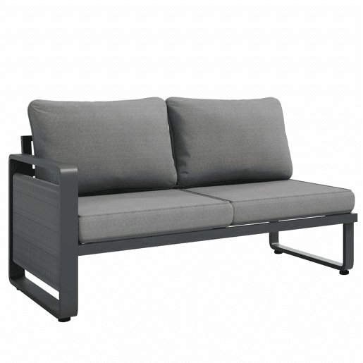 Conjunto de cadeirões de jardim para 6-7 pessoas - Sofá de canto e espreguiçadeira em corda trançada, resistente às intempéries, almofadas macias, pés ajustáveis - Cinza