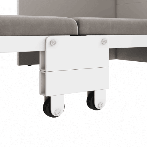 Secretária 2 em 1 com cama dobrável - estrutura metálica, colchão de 4 cm, rodízios, armário com 2 compartimentos - branco