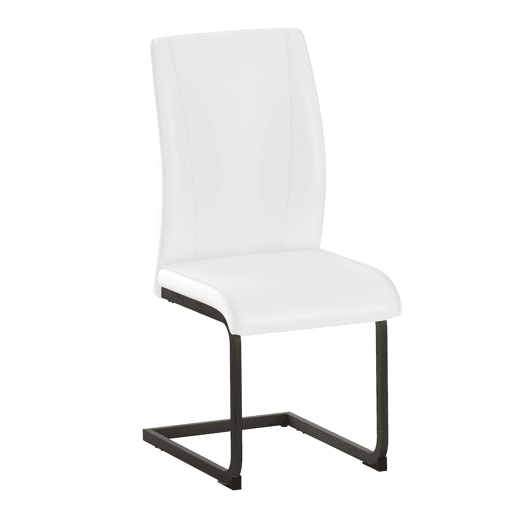 Cadeiras de sala de jantar 2 peças - design ergonómico e pernas metálicas - branco e preto