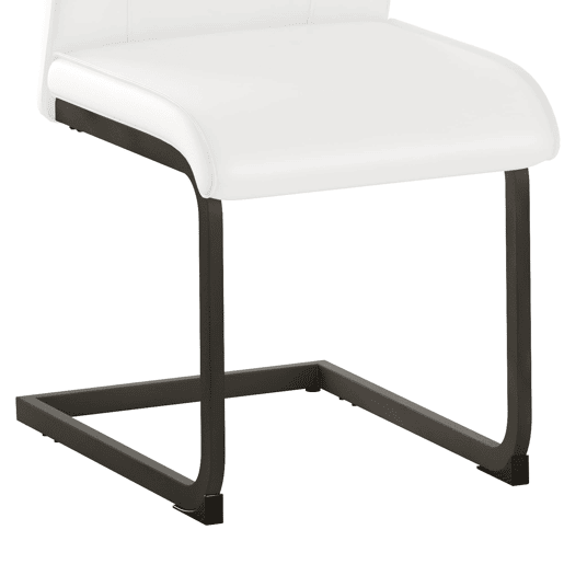 Cadeiras de sala de jantar 2 peças - design ergonómico e pernas metálicas - branco e preto