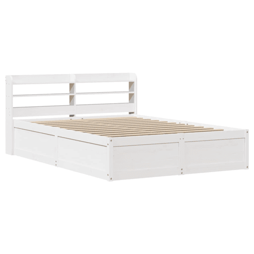 Estrutura De Cama De Casal c cabeceira - 140x190 cm pinho maciço branco