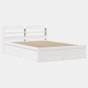 Estrutura De Cama De Casal c cabeceira - 140x190 cm pinho maciço branco