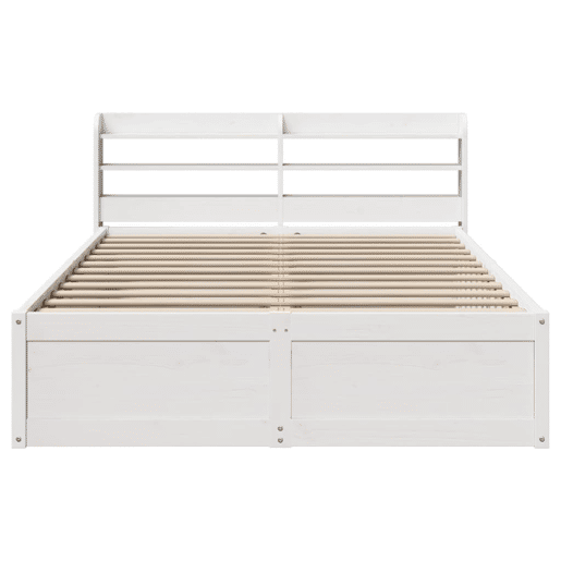 Estrutura De Cama De Casal c cabeceira - 140x190 cm pinho maciço branco