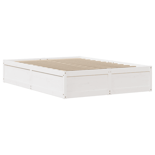 Estrutura De Cama De Casal c cabeceira - 140x190 cm pinho maciço branco