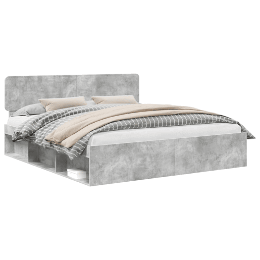 Estrutura de Cama de casal para adultos com cabeceira Concreto 180 x 200 cm