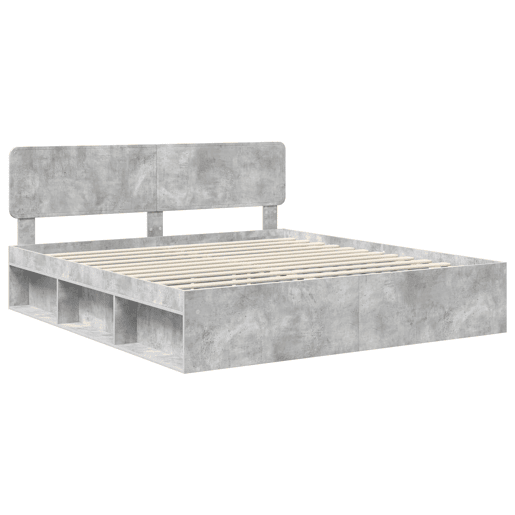 Estrutura de Cama de casal para adultos com cabeceira Concreto 180 x 200 cm