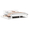 Estrutura De Cama De Casal Moderno c gavetas - 200x200 cm pinho maciço branco