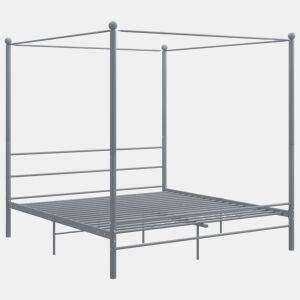 Estrutura de Cama de casal simple com dossel 200x200 cm metal cinzento