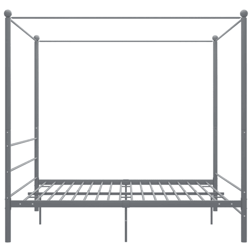 Estrutura de Cama de casal simple com dossel 200x200 cm metal cinzento Estrutura de Cama de casal simple com dossel 200x200 cm metal cinzento