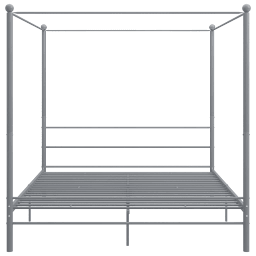 Estrutura de Cama de casal simple com dossel 200x200 cm metal cinzento Estrutura de Cama de casal simple com dossel 200x200 cm metal cinzento
