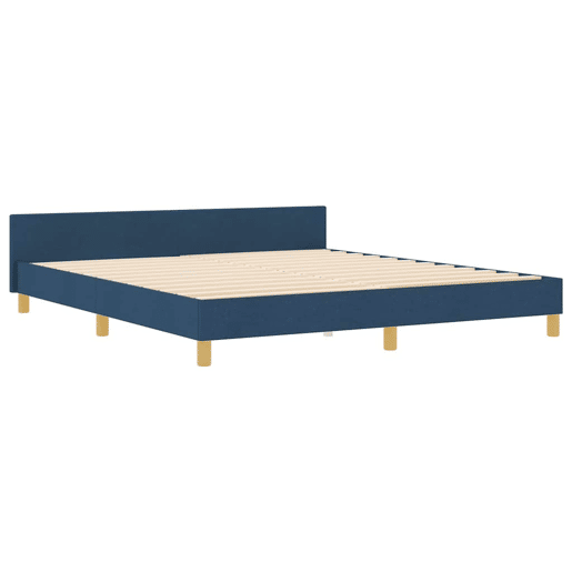 Estrutura da Cama de casal simple com cabeceira Azul 180 x 200 cm tecido