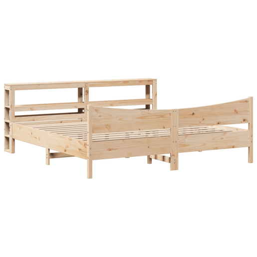 Estrutura de Cama de casal simple com cabeceira 180x200 cm pinho maciço