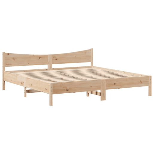 Estrutura de Cama de casal simple com cabeceira 180x200 cm pinho maciço