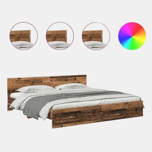 Estrutura da Cama de casal simple com cabeceira Madeira Antiga 200 x 200 cm