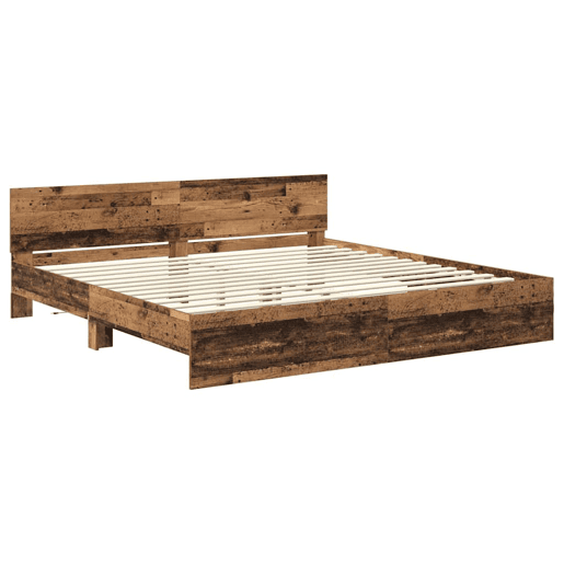 Estrutura da Cama de casal simple com cabeceira Madeira Antiga 200 x 200 cm