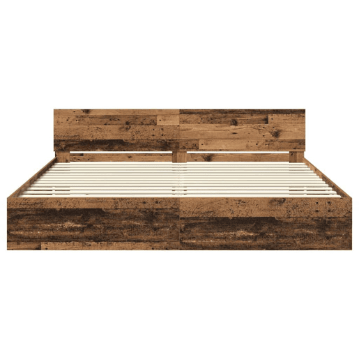 Estrutura da Cama de casal simple com cabeceira Madeira Antiga 200 x 200 cm