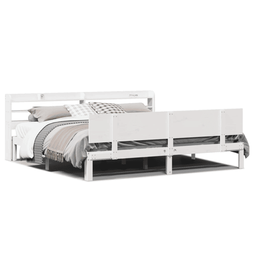 Estrutura De Cama Dupla para adultos c cabeceira - 200x200 cm branco