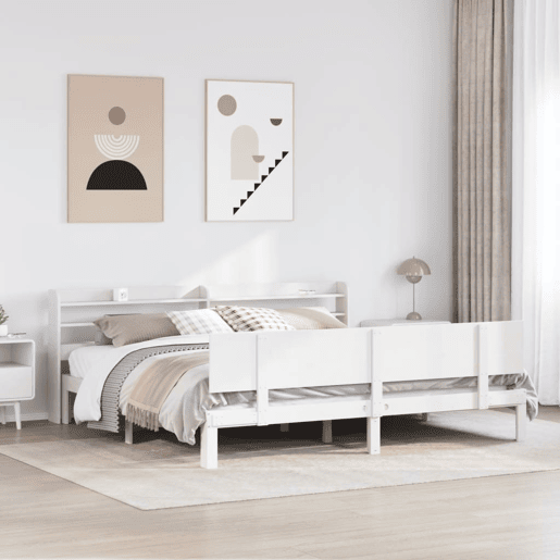 Estrutura De Cama Dupla para adultos c cabeceira - 200x200 cm branco