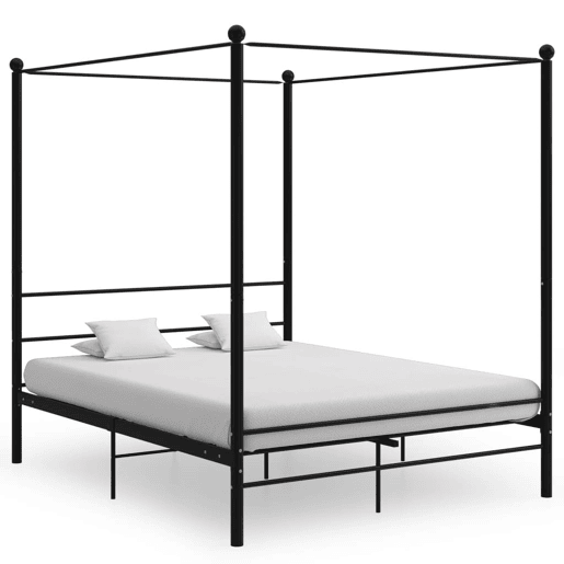 Estrutura De Cama de casal simple De Casal Simple - dossel 160x200 cm metal preto