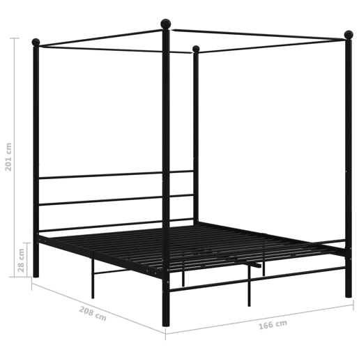 Estrutura De Cama de casal simple De Casal Simple - dossel 160x200 cm metal preto