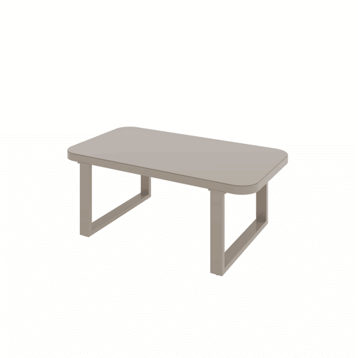 Conjunto de mobiliário de jardim para 6 pessoas - Conjunto de canto, estrutura em aço galvanizado, mesa em vidro, trançado em corda Teslin, inclui mesa, banco, cadeiras e sofá - Cor cáqui