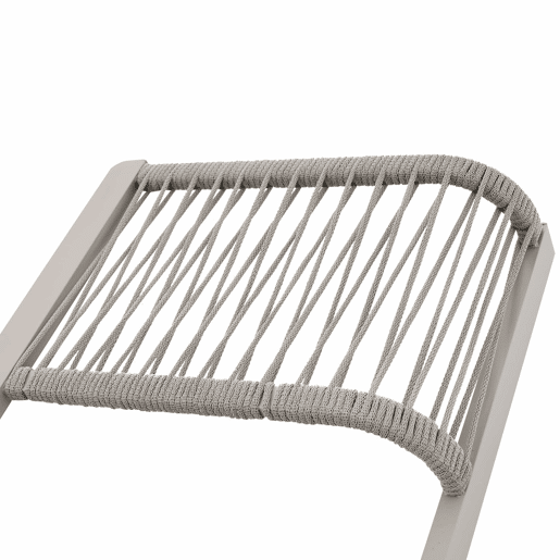 Conjunto de mobiliário de jardim para 6 pessoas - Conjunto de canto, estrutura em aço galvanizado, mesa em vidro, trançado em corda Teslin, inclui mesa, banco, cadeiras e sofá - Cor cáqui