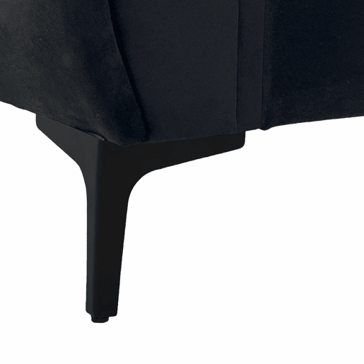 Sofá de 2 lugares - compacto, confortável e resistente - preto