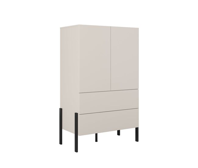 Armario de 2 puertas y 2 cajones bérénice cashmere