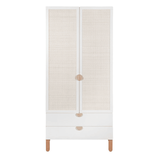 Roupeiro 2 portas 2 gavetas Bellamy Laurie Branco e madeira
