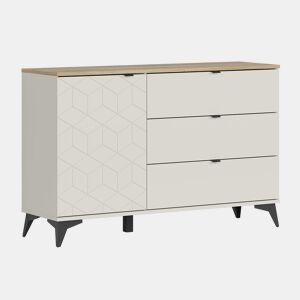 Cómoda 1 porta 3 gavetas Naya Caxemira
