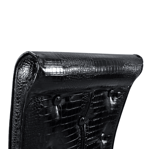 Cadeira de jantar para 2 pessoas - Vintage acolchoada em pele de crocodilo com fivela de cristal - Preto