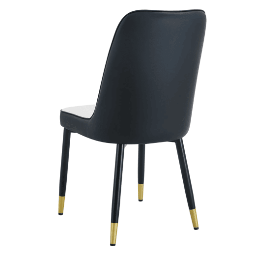 Cadeiras de sala de jantar 2 unidades - design moderno PU com encosto - preto e branco