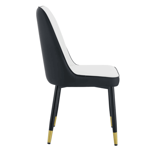 Cadeiras de sala de jantar 2 unidades - design moderno PU com encosto - preto e branco