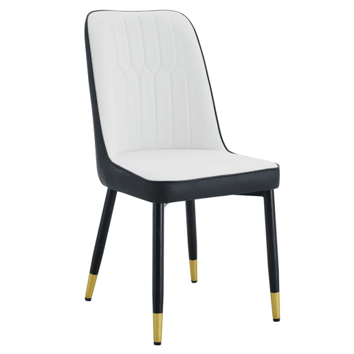 Cadeiras de sala de jantar 2 unidades - design moderno PU com encosto - preto e branco