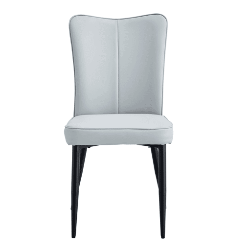 Cadeiras de sala de jantar 2 unidades - modernas, PU, 89 cm, pernas metálicas - Preto, Cinza Claro