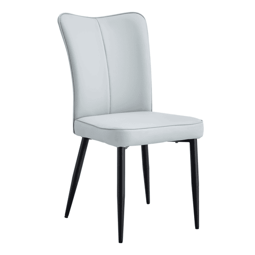Cadeiras de sala de jantar 2 unidades - modernas, PU, 89 cm, pernas metálicas - Preto, Cinza Claro