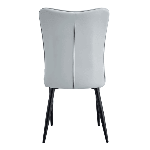 Cadeiras de sala de jantar 2 unidades - modernas, PU, 89 cm, pernas metálicas - Preto, Cinza Claro